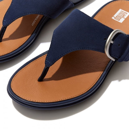 FitFlop GRACIE Womens Suede Toe-Post Sandals Midnight Navy
