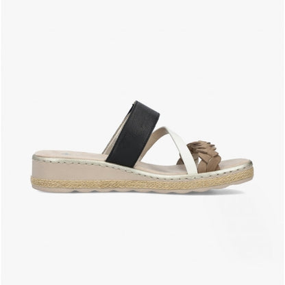 Rieker 61758-90 Womens Mules Beige Multi