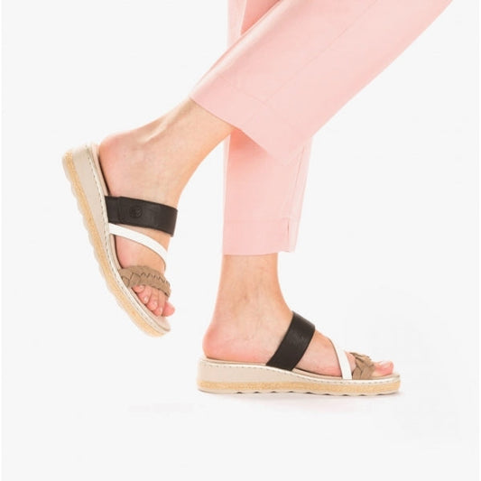 Rieker 61758-90 Womens Mules Beige Multi