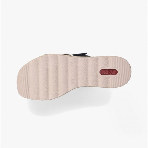 Rieker 61758-90 Womens Mules Beige Multi