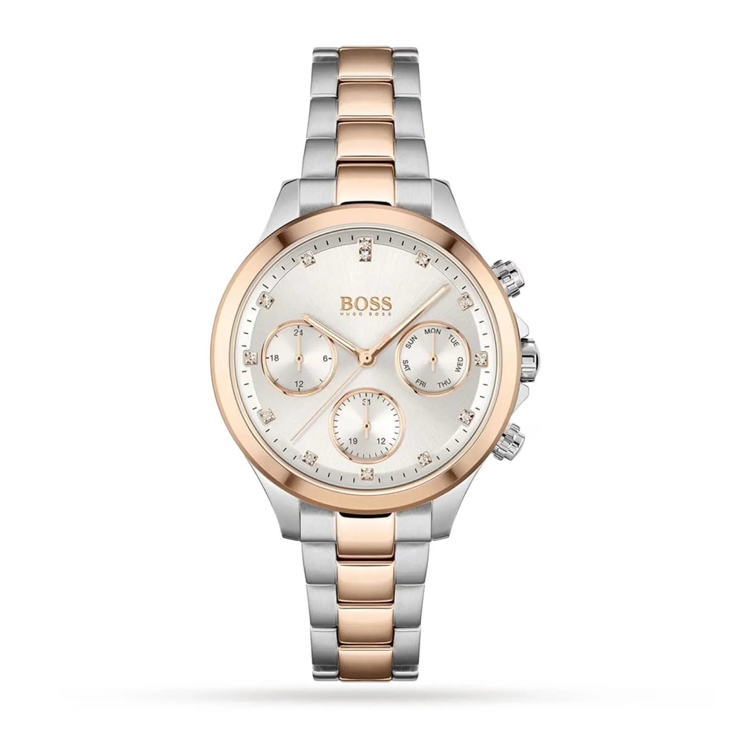 Hugo Boss Women's 1502564 Pandora Two-Tone Stainless Steel Watch with Rose Gold Accents