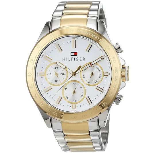 Tommy Hilfiger Men’s Watch Stainless Steel Silver And Gold Strap With White Dial 1791226