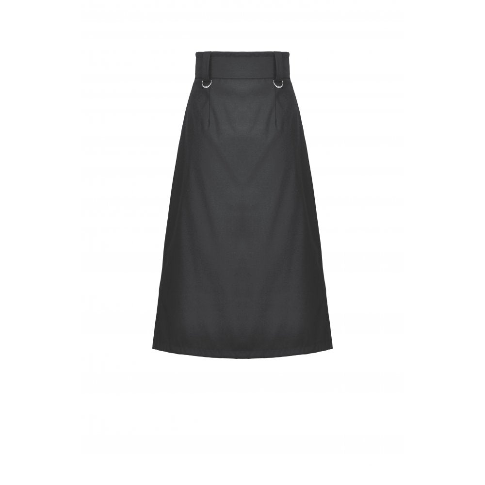 Dark in Love Chain Belt Layered Goth Skirt in Black