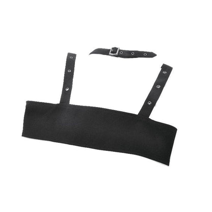 Dark in Love Evangeline Buckled Utility Crop Top in Black