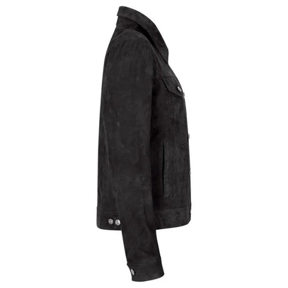 Women's Suede Vintage Jacket, Leather Biker Style | Black & Brown