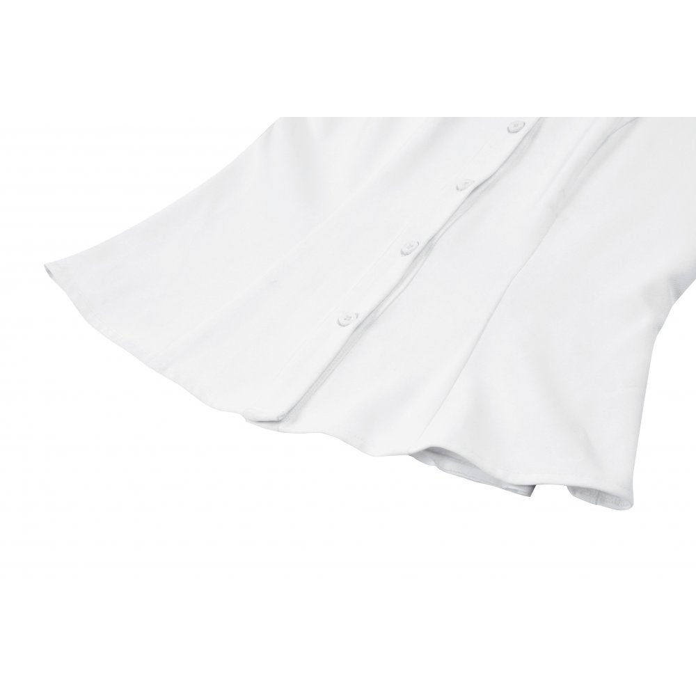 Dark in Love Elysia Ruffle Bib Puff Sleeve Goth Blouse in White