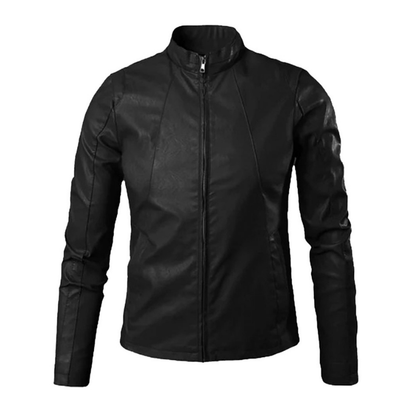 Men's  Leather Biker Jacket | Black