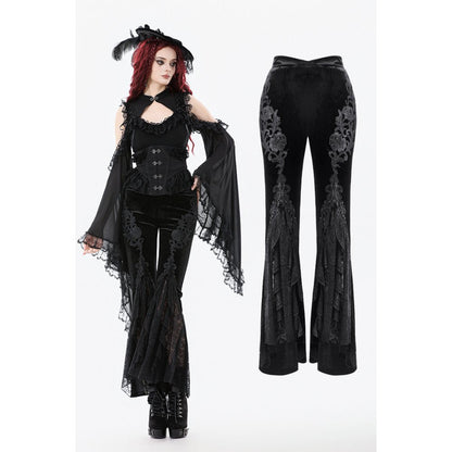 Dark in Love Erzebeth Velvet Lace Flare Trousers