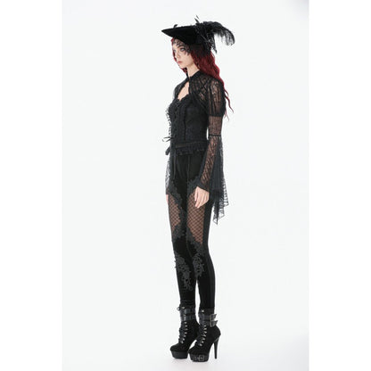Dark in Love Gothic Velvet Mesh Patchwork Leggings