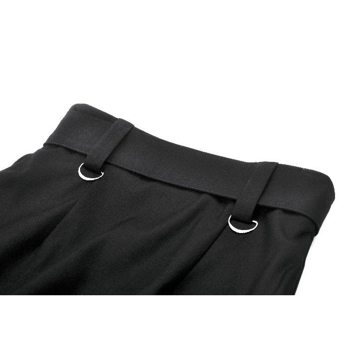 Dark in Love Chain Belt Layered Goth Skirt in Black