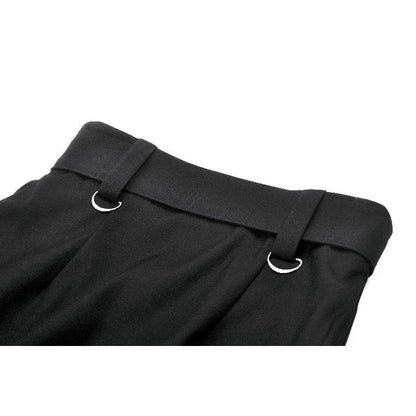 Dark in Love Chain Belt Layered Goth Skirt in Black