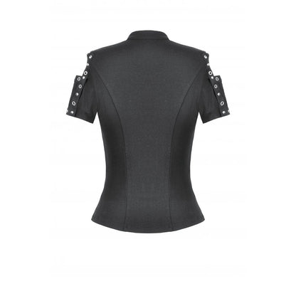 Dark in Love Seraphine Lace Off-Shoulder Goth Top in Black