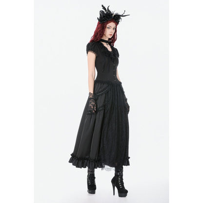 Dark in Love Courtly Cross Gem Gothic Blouse