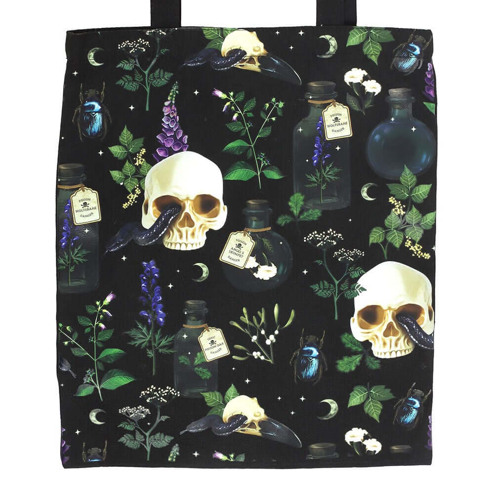 Gothic Gifts Venom & Vines Print Polycotton Tote Bag