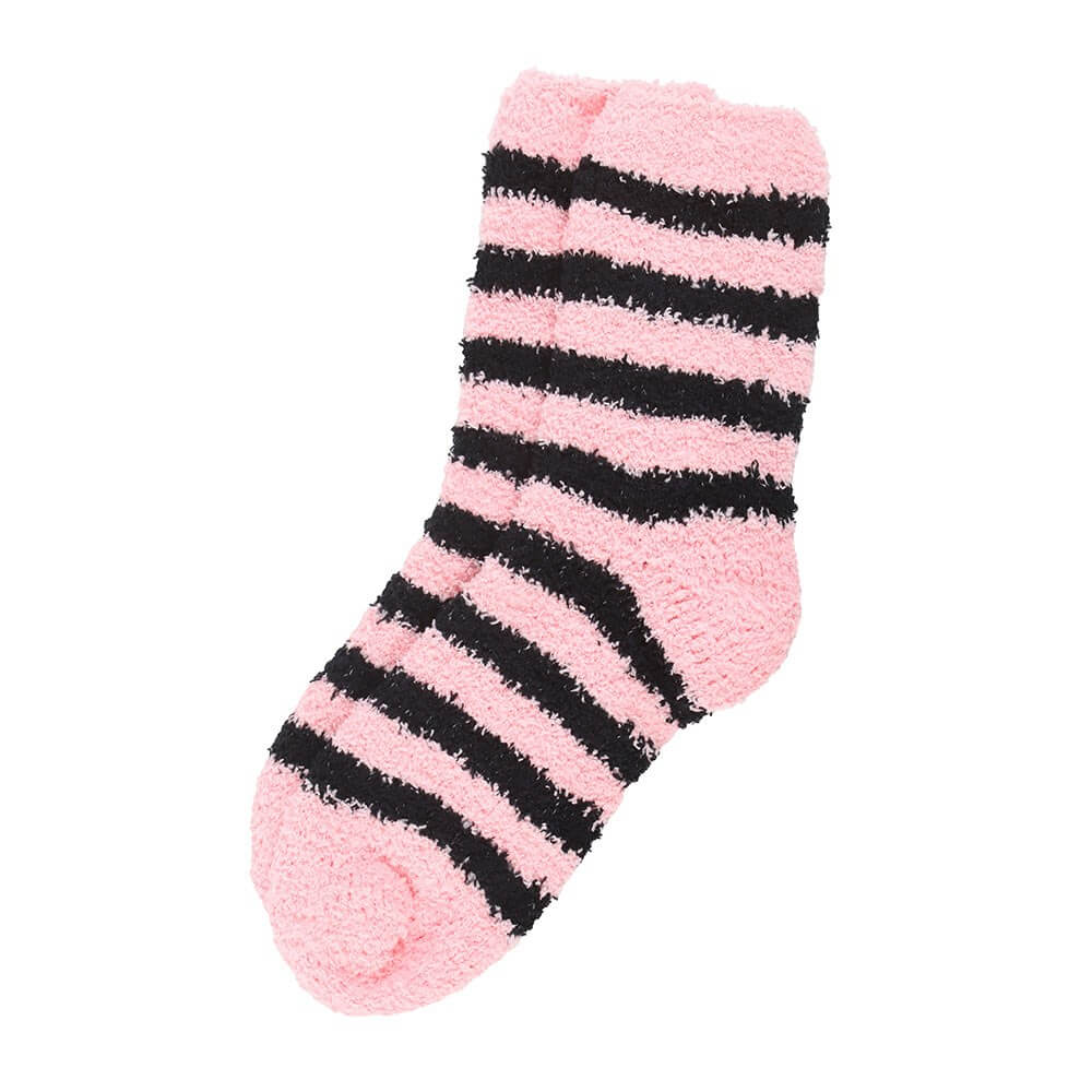 Gothic Gifts Pink and Black Striped Socks in Coffin Gift Box