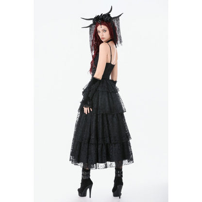Dark in Love Gothic Satin Lace Dress