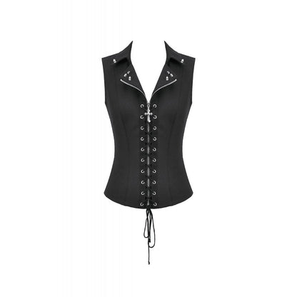 Dark in Love Punk Studded Lace Up Corset Vest