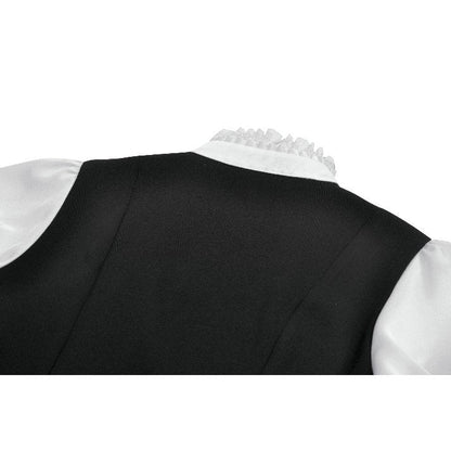 Dark in Love Court-Style Black & White Lace Blouse