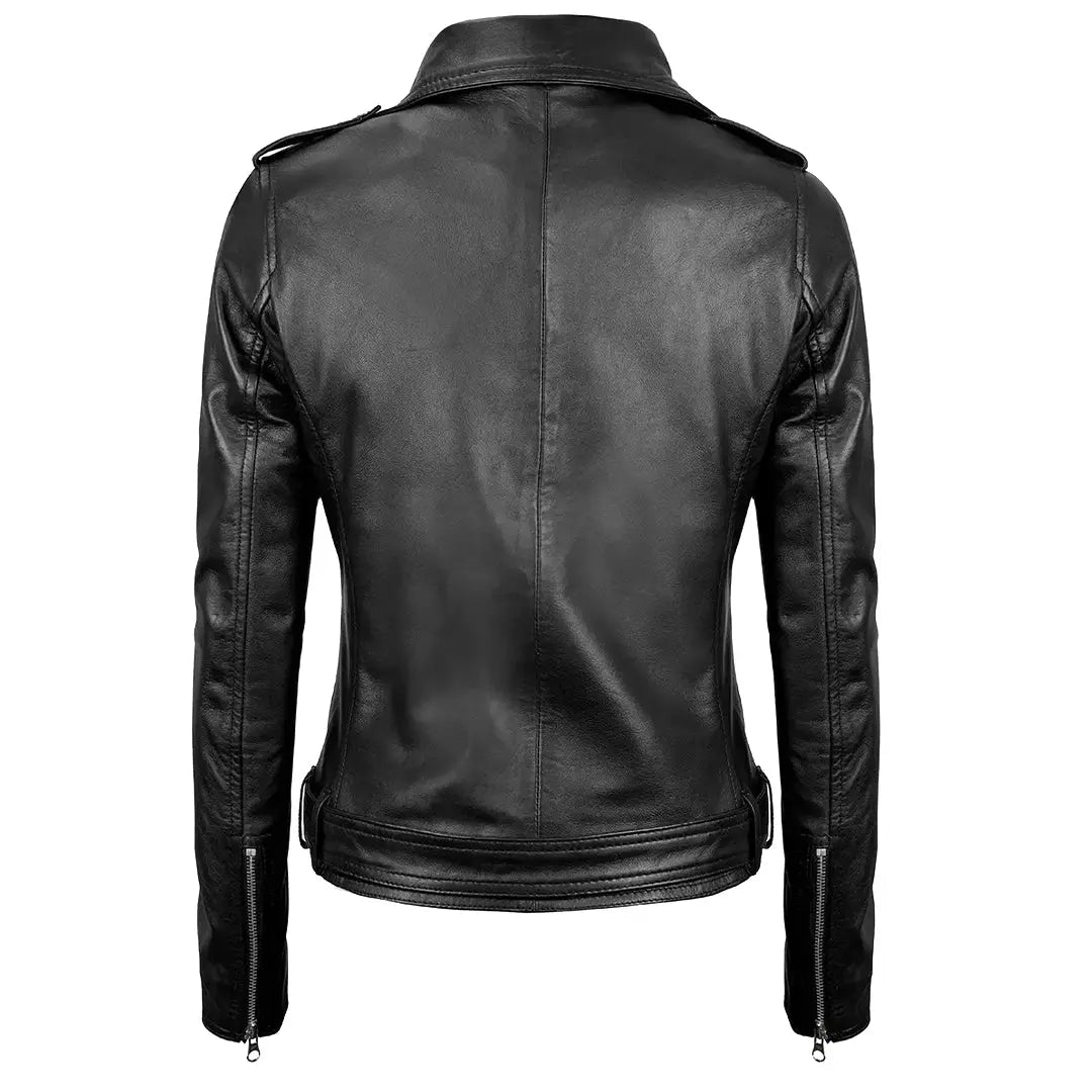 Women's Motorcycle Leather Jacket | Black