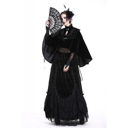 Dark in Love Gothic Elegance Black Lace Fan – Victorian-Inspired Accessory