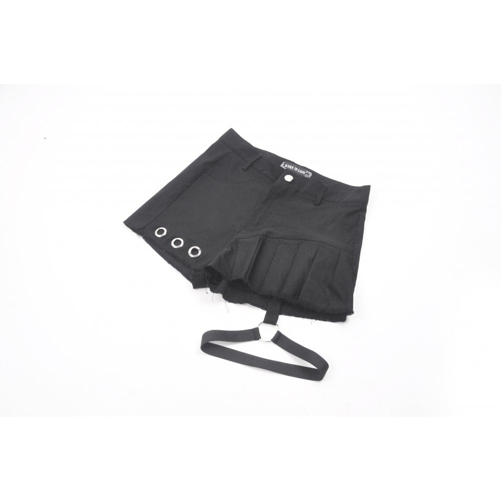 Dark in Love Gwen Pleated Garter Shorts