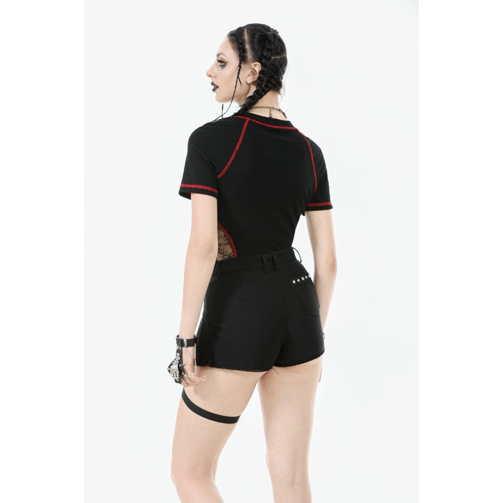 Dark in Love Gwen Pleated Garter Shorts