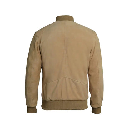 Men's Bomber Suede Leather Jacket | Camel Brown