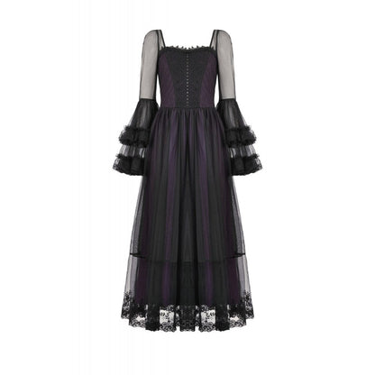 Dark in Love Lilith Bell Sleeve Gothic Maxi Dress