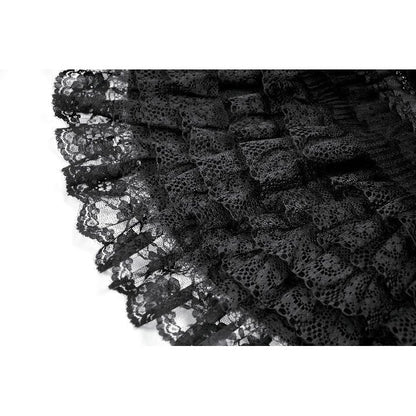 Dark In Love Beatrix Goth Satin Ruffled Overskirt