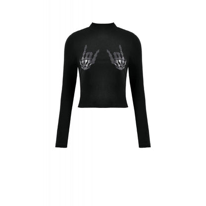 Dark in Love Lilith Skeleton Hands Long Sleeve Top