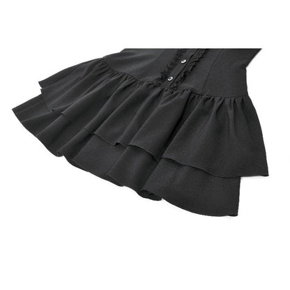 Dark in Love Lolita Bow-Trim Lace Dress