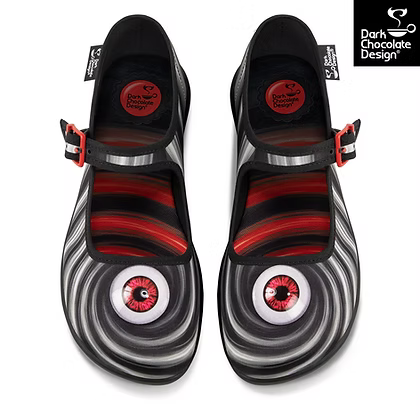 Chocolaticas® Abyss - Hypnotic Eye Mary Jane Flats - Size UK 9.5 Left Only!