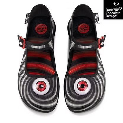 Chocolaticas® Abyss - Hypnotic Eye Mary Jane Flats - Size UK 9.5 Left Only!
