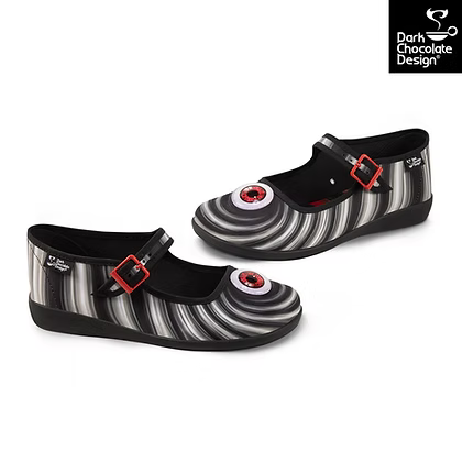 Chocolaticas® Abyss - Hypnotic Eye Mary Jane Flats - Size UK 9.5 Left Only!