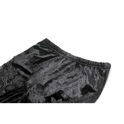 Dark in Love Gothic Velvet Mesh Patchwork Leggings