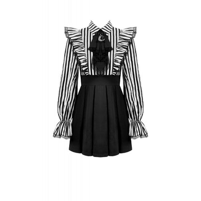 Dark in Love Striped Ruffle Gothic Lolita Dress