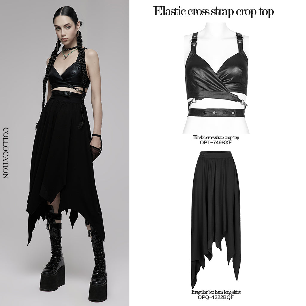 PUNK RAVE – Nyx Elastic Cross Strap Crop Top