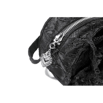 Dark In Love Victoria Black Lace Bow Mini Handbag