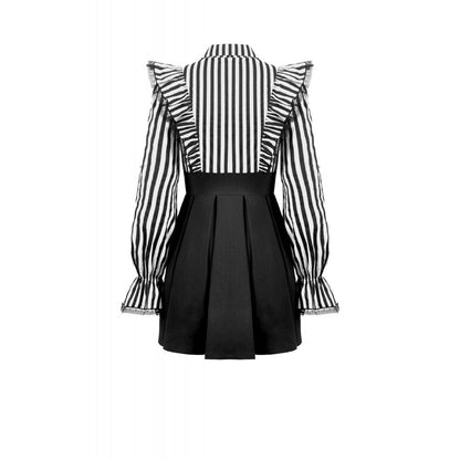 Dark in Love Striped Ruffle Gothic Lolita Dress