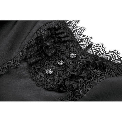 Dark in Love Gothic Lace Square-Neck Puff Sleeve Dress