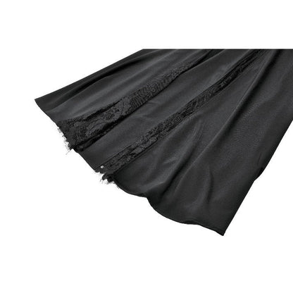Dark In Love Dalaria High Waist Gothic Long Skirt - Lace Inset Panel