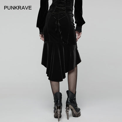Punk Rave – Belladonna Goth Rose Fishtail Skirt
