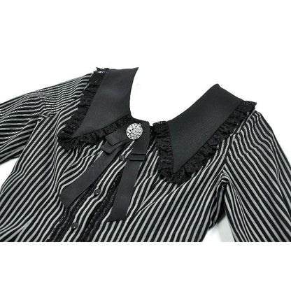 Dark in Love Gothic Peter Pan Collar Lace Shirt
