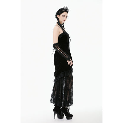 Dark in Love Vampiress Royal Velvet and Lace Maxi Dress