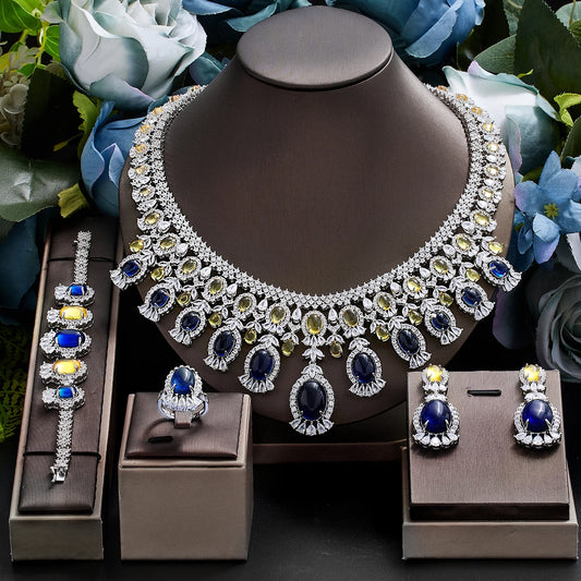New Luxury 4-piece  Crystal Necklace  Jewelry Set