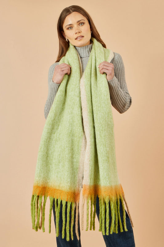 Yumi Green Colour Block Scarf