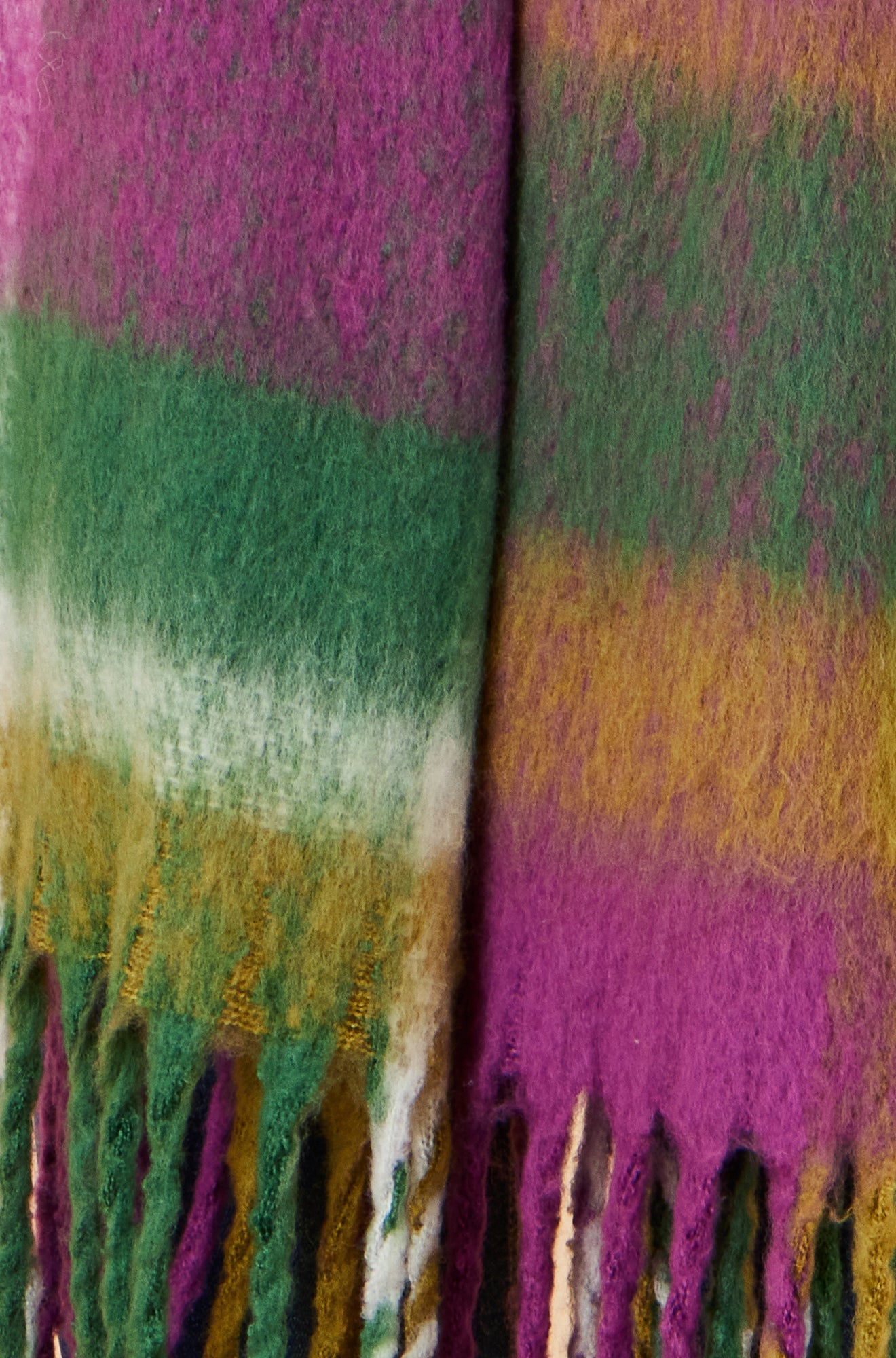 Yumi Green And Purple Check Soft Scarf