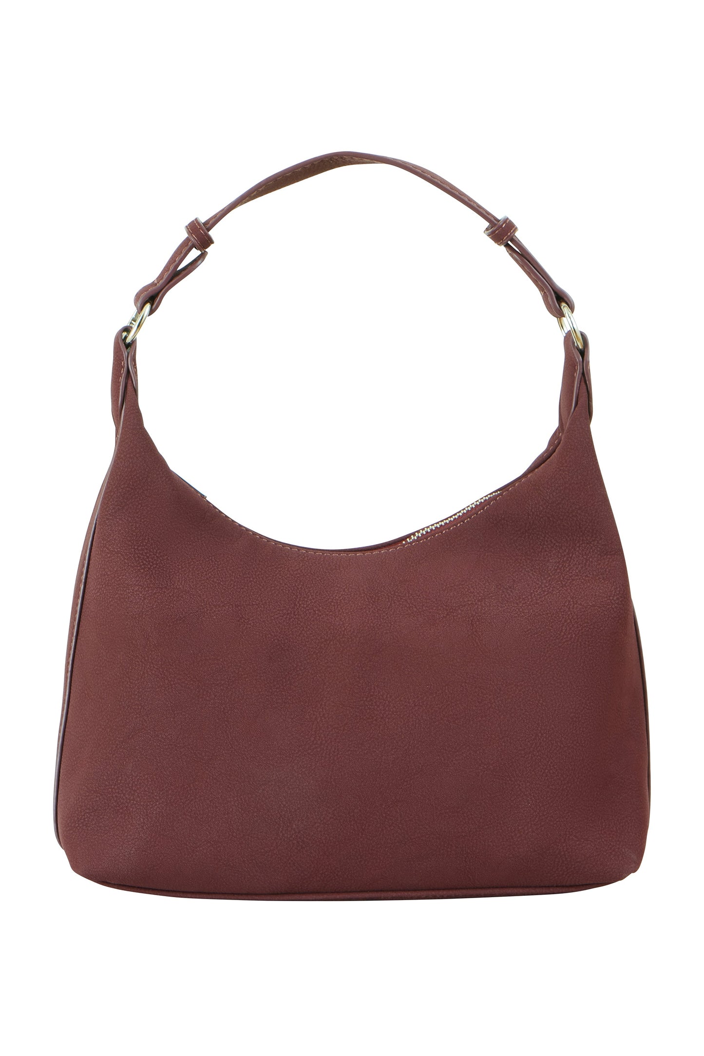Yumi Burgundy Shoulder Bag With Buckle Strap