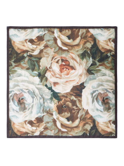 Yumi Brown Viscose Autumnal Floral Scarf