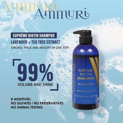Ammuri Biotin Shampoo – DHT Blocker for Thicker, Fuller-Looking Hair | 473ml